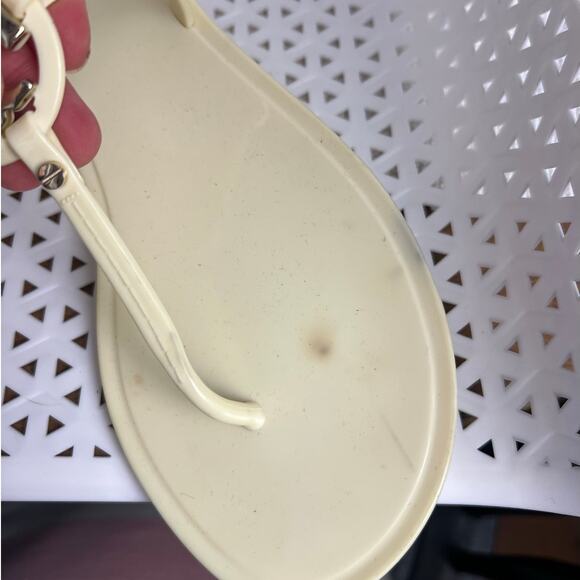 Tory Burch Mini Miller Butter Yellow Plastic Jelly Slide Thong Sandals Size 9 - Picture 3 of 7